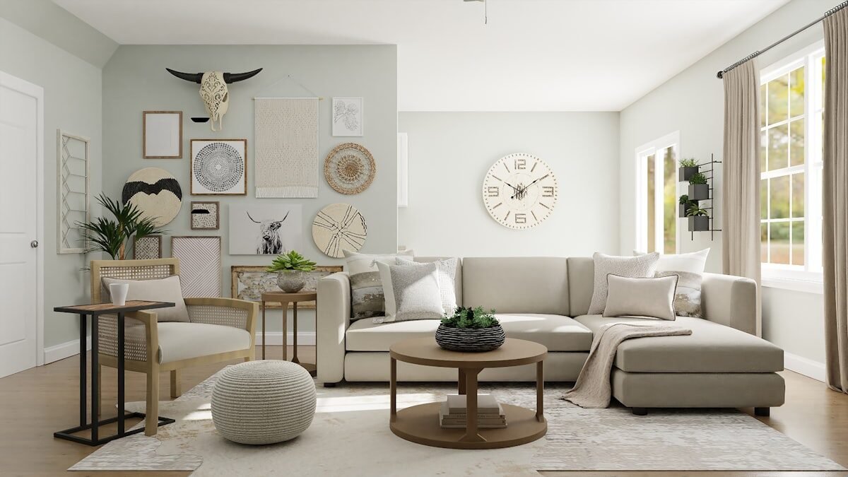 Intérieur cosy avec plaid et lumière douce